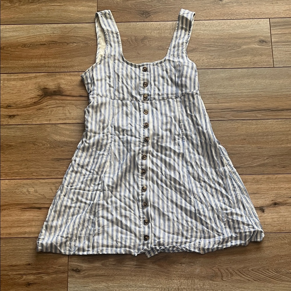 American Eagle Outfitters Striped Mini Dress - Blue and White